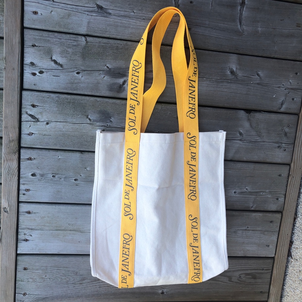 SOL Recycled Canvas Tote Bag Shoulder Online Exclusive Cream Yellow Branded